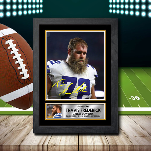 Travis Frederick printed autograph poster print