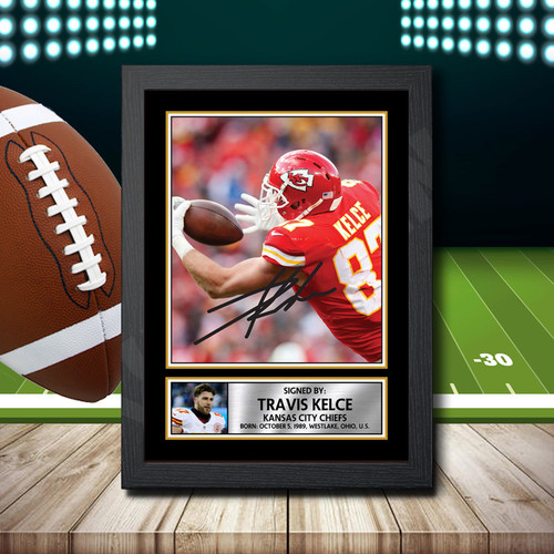 Travis Kelce printed autograph poster print