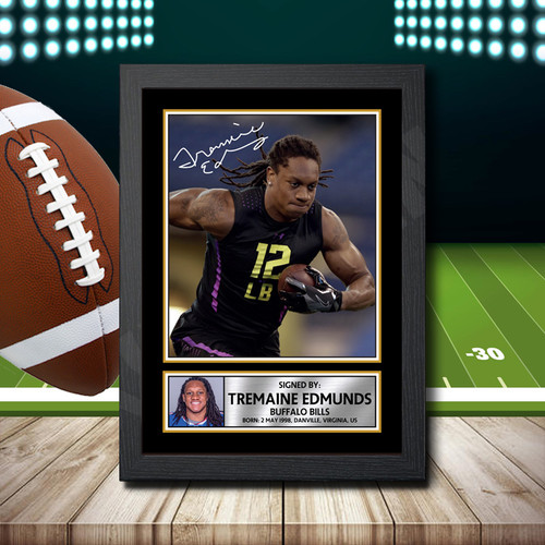 Tremaine Edmunds 2 printed autograph poster print