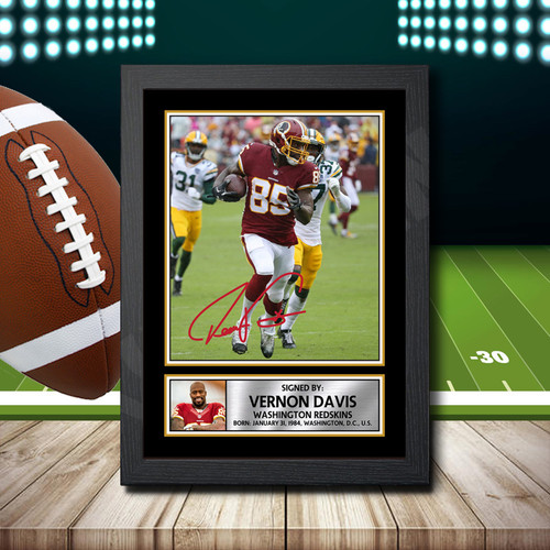 Vernon Davis printed autograph poster print
