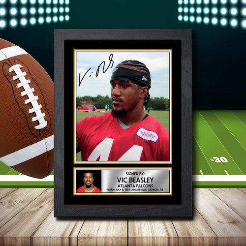 Vic Beasley 1 printed autograph poster print