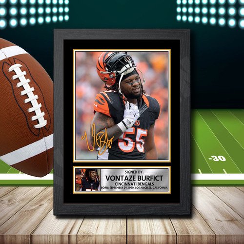 Vontaze Burfict printed autograph poster print