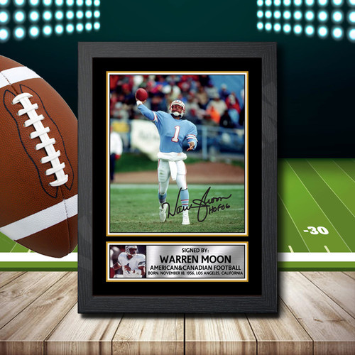 Warren Moon 2 printed autograph poster print