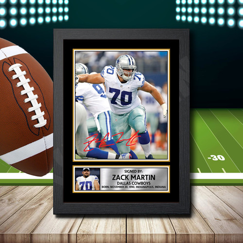 Zack Martin printed autograph poster print