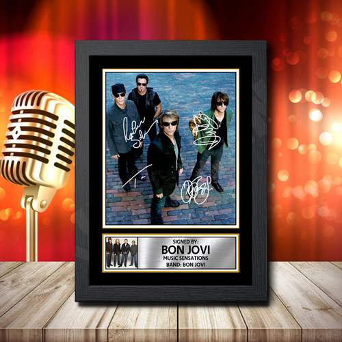 Bon Jovi 4 printed autograph poster print