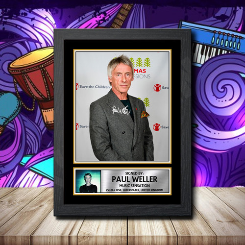 Paul Weller 4 printed autograph poster print