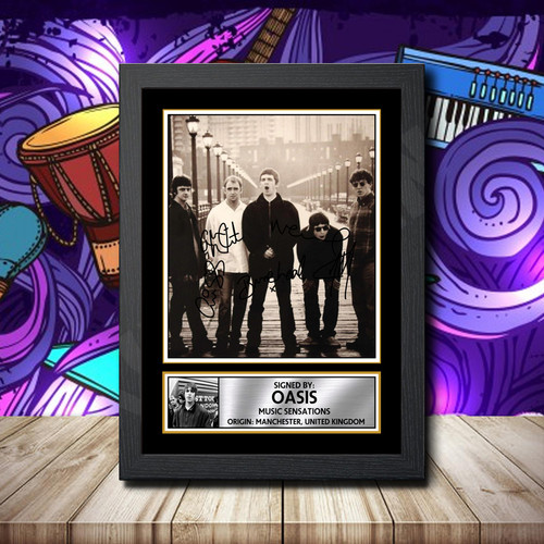 Oasis 4 printed autograph poster print