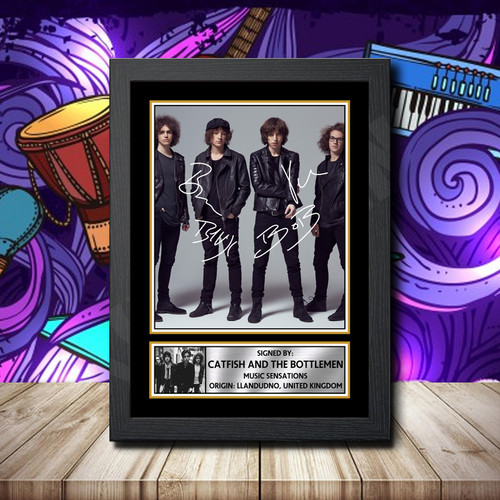 Catfish And The Bottlemen 2 Printed Autograph Rock-Bands Star Poster Print Framed Merch Gift