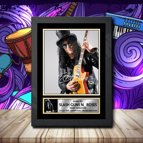 Slash 4 printed autograph poster print