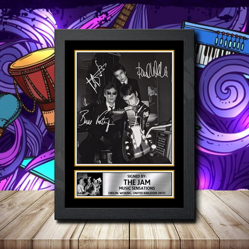 The Jam 4 Printed Autograph Rock-Bands Star Poster Print Framed Merch Gift