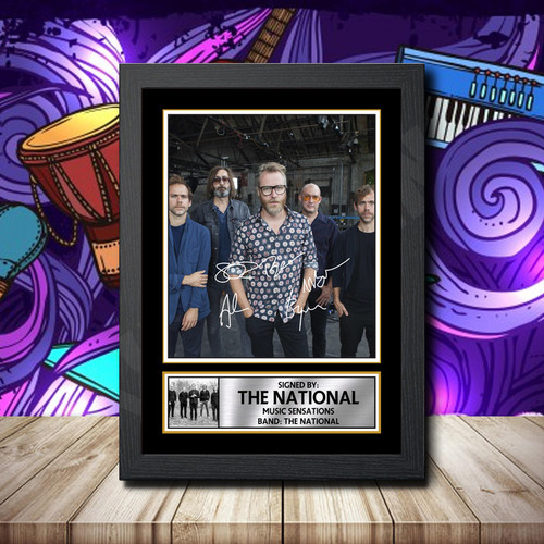 The National 4 Printed Autograph Rock-Bands Star Poster Print Framed Merch Gift