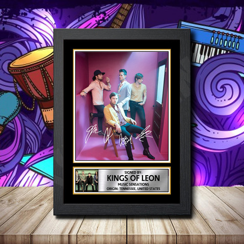 Kings Of Leon 1 Printed Autograph Rock-Bands Star Poster Print Framed Merch Gift