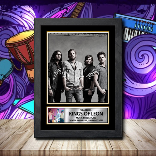 Kings Of Leon 2 Printed Autograph Rock-Bands Star Poster Print Framed Merch Gift
