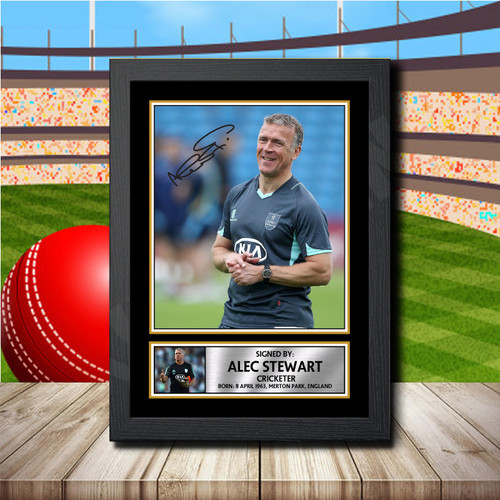 Alec Stewart printed autograph poster print