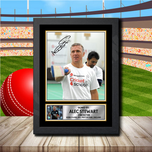 Alec Stewart printed autograph poster print