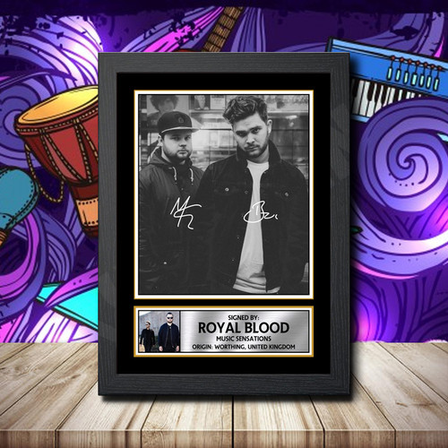 Royal Blood 1 Printed Autograph Rock-Bands Star Poster Print Framed Merch Gift
