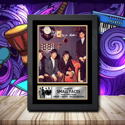 Small Faces 1 Printed Autograph Rock-Bands Star Poster Print Framed Merch Gift