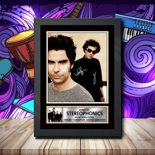 Stereophonics 2 Printed Autograph Rock-Bands Star Poster Print Framed Merch Gift