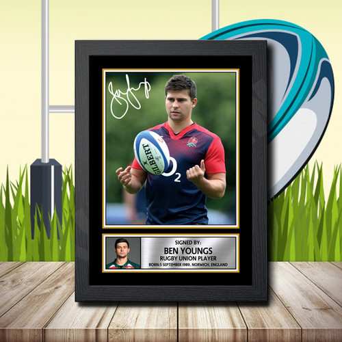 Ben Youngs 2 printed autograph poster print