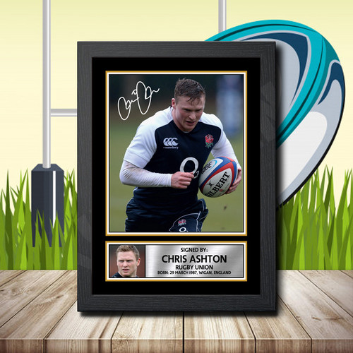 Chris Ashton 2 printed autograph poster print