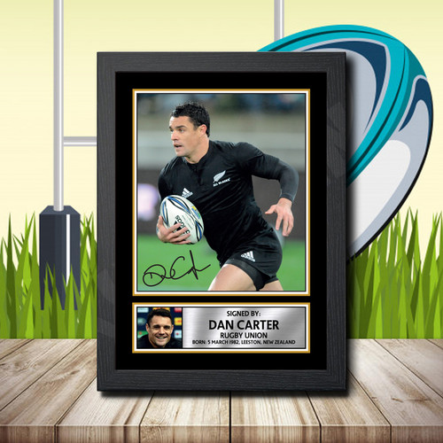 Dan Carter 2 printed autograph poster print
