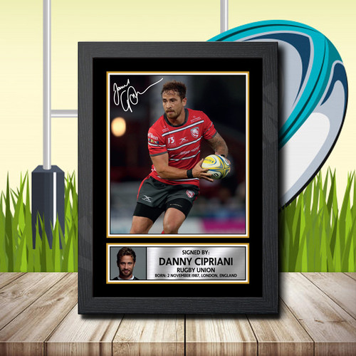 Danny Cipriani 2 printed autograph poster print