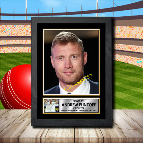 Andrew Flintoff printed autograph poster print