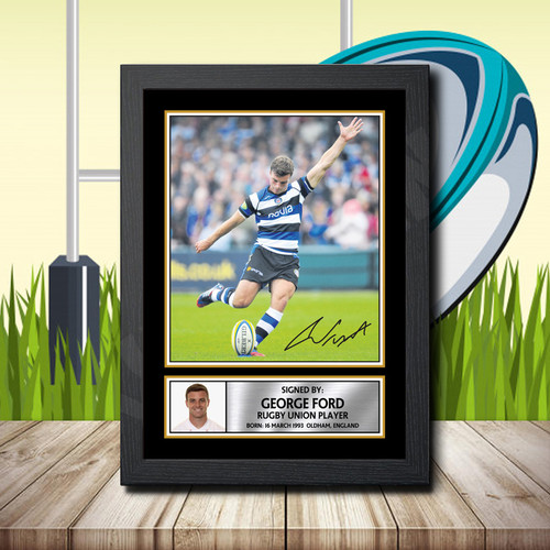 George Ford 2 printed autograph poster print