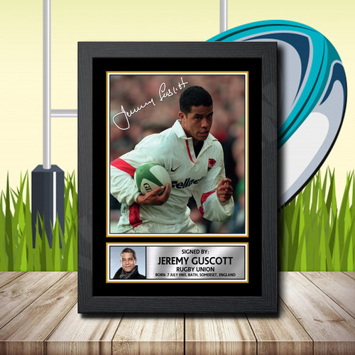 Jeremy Guscott 1 printed autograph poster print