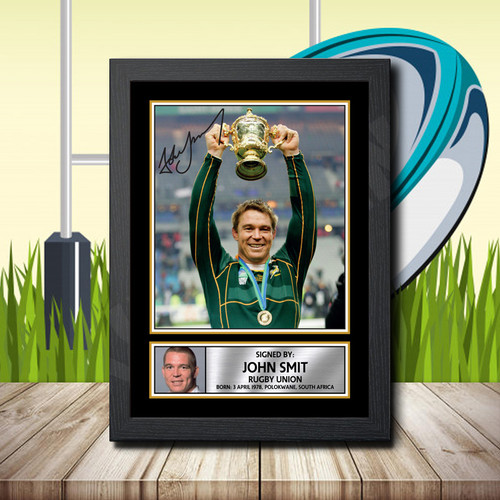 John Smit 2 printed autograph poster print