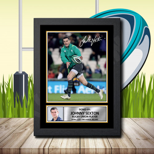 Johnny Sexton 2 printed autograph poster print