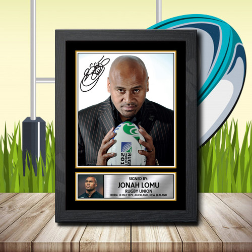 Jonah Lomu 1 printed autograph poster print