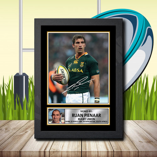 Ruan Pienaar 2 printed autograph poster print