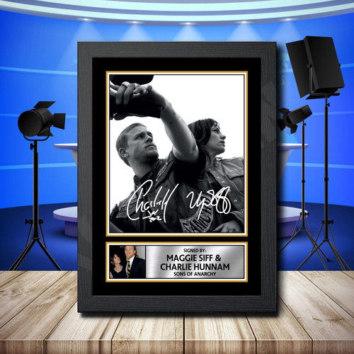 Charlie Hunnam + Maggie Siff 2 printed autograph poster print