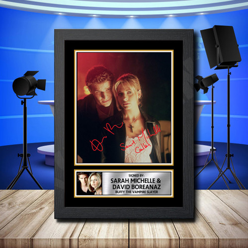 David Boreanaz Sarah Michelle Gellar Buffy printed autograph poster print