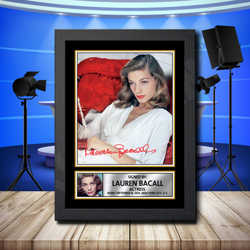 Lauren Bacall 2 printed autograph poster print
