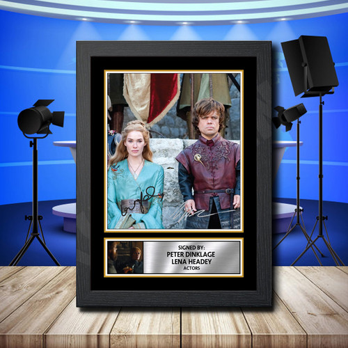 Peter Dinklage Lena Headey 2 printed autograph poster print