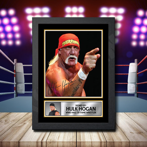 Hulk Hogan 1 printed autograph poster print