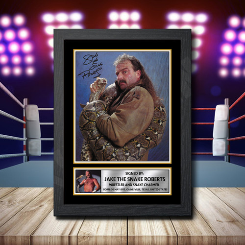 Jake The Snake Roberts 2 printed autograph poster print