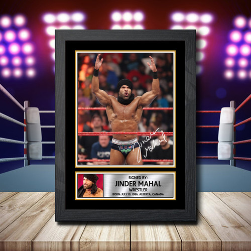 Jinder Mahal printed autograph poster print