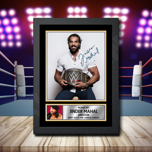 Jinder Mahal 2 printed autograph poster print