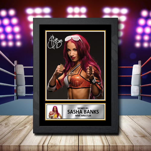 Sasha Banks 3 printed autograph poster print