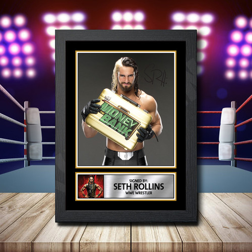 Seth Rollins 2 printed autograph poster print