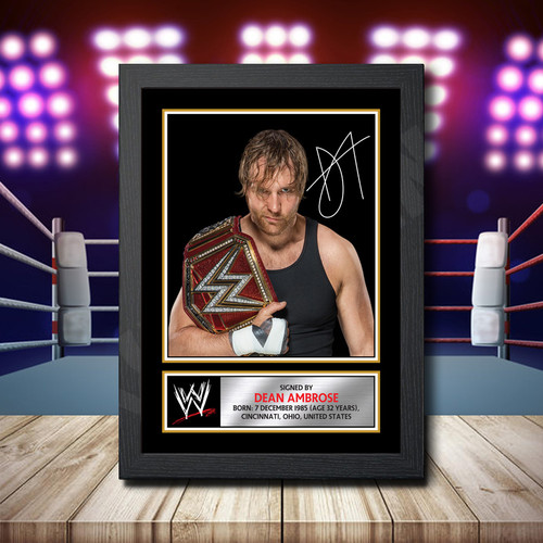 Dean Ambrose printed autograph poster print
