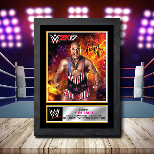 Kurt Angle printed autograph poster print