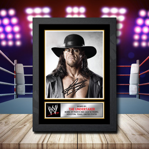 The Undertaker printed autograph poster print