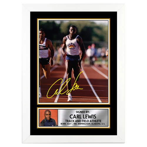 Carl Lewis 2 Athletics printed autograph poster print