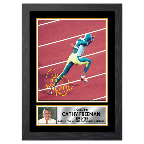 Cathy Freeman Athletics printed autograph poster print