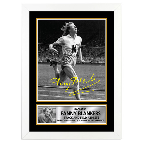 Fanny Blankers 2 Athletics printed autograph poster print