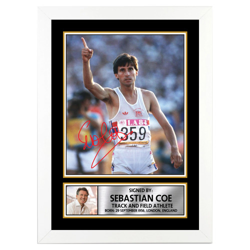 Sebastian Coe 2 Athletics printed autograph poster print